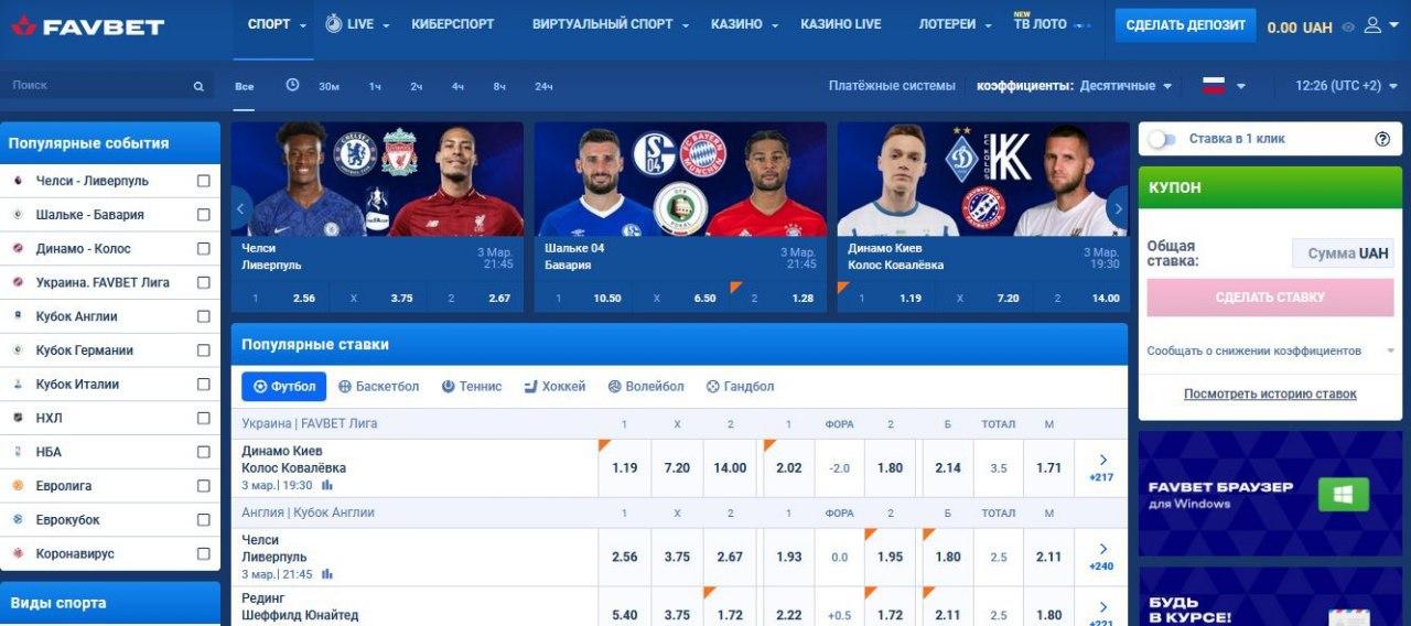 Обзор букмекерской конторы Favbet